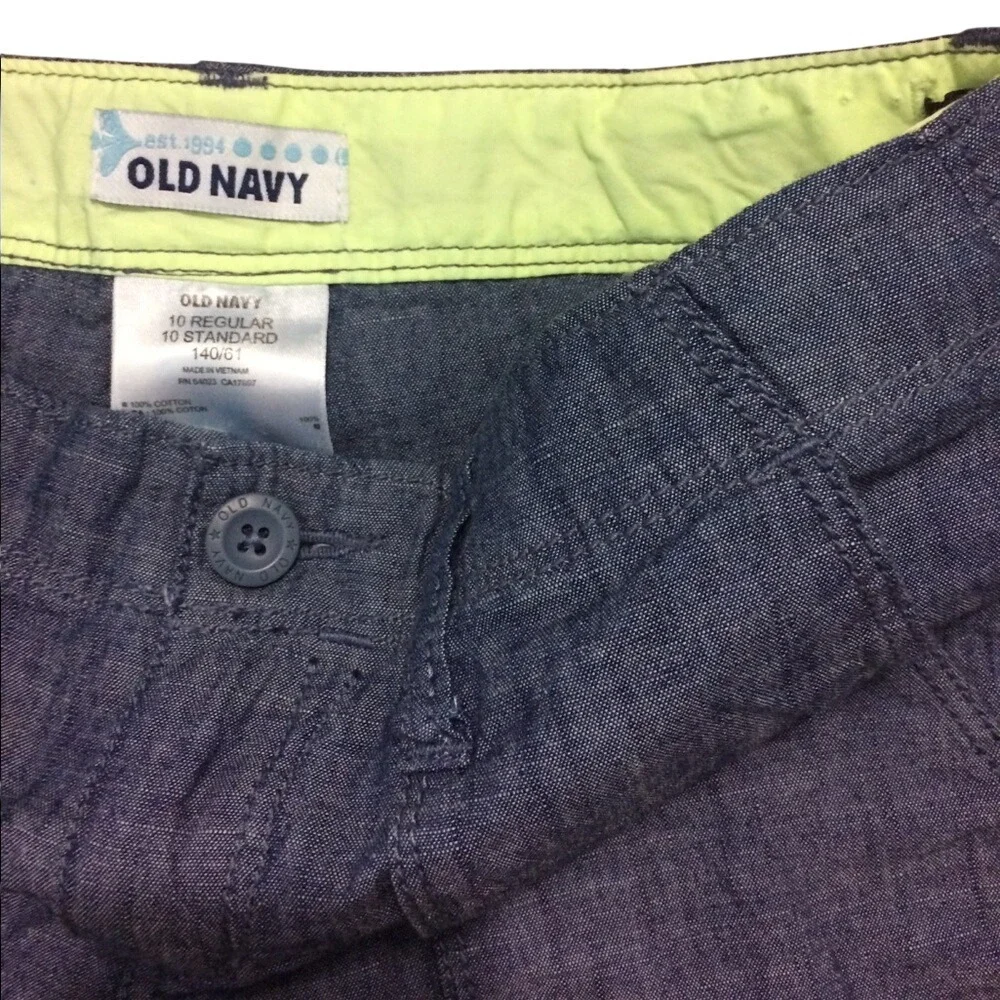Old Navy Girls Blue Denim-Look Bermuda Shorts Girls Size 10‎